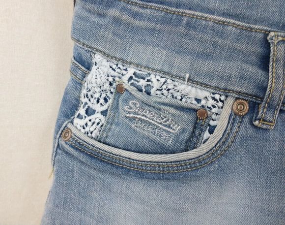 Vintage Superdry Blue Denim Pixie Dungarees Shorts Size XS - Picture 7 of 14